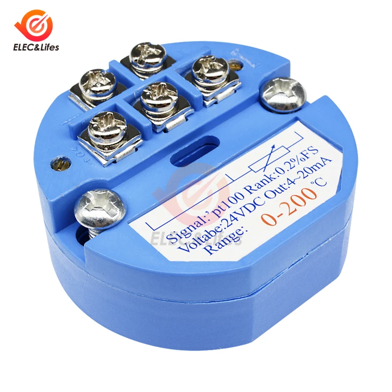 uxcell PT100 Temperature Sensor Transmitter 24V DC 4-20mA 0℃ to 500℃