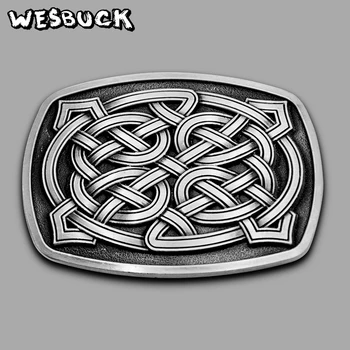 

WesBuck Brand Metal Belt Buckles Classical Vantage Buckle for Man Women Celti c Western Buckles With PU Belt Holiday gifts