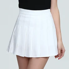 Консервативный стиль, женская плиссированная юбка с высокой талией, безопасные штаны, шифоновая школьная форма, юбки, милые девушки, одноцветная короткая мини-юбка