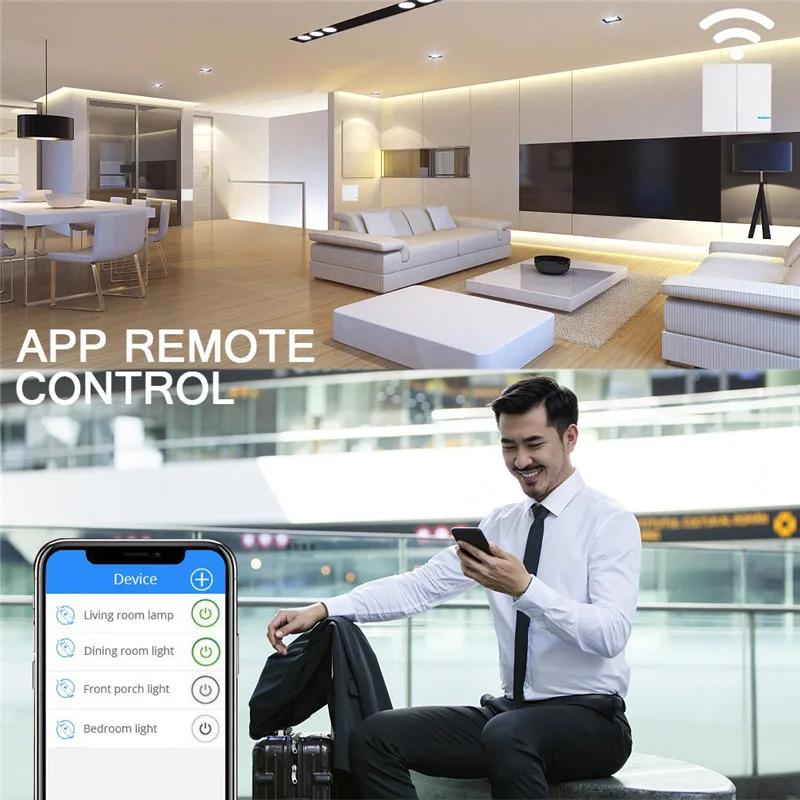 

Wireless Remote Control Ceiling Kit - No Wiring Light Switches Switch and Receiver Waterproof Wall Switch Lamps LED Bulbs