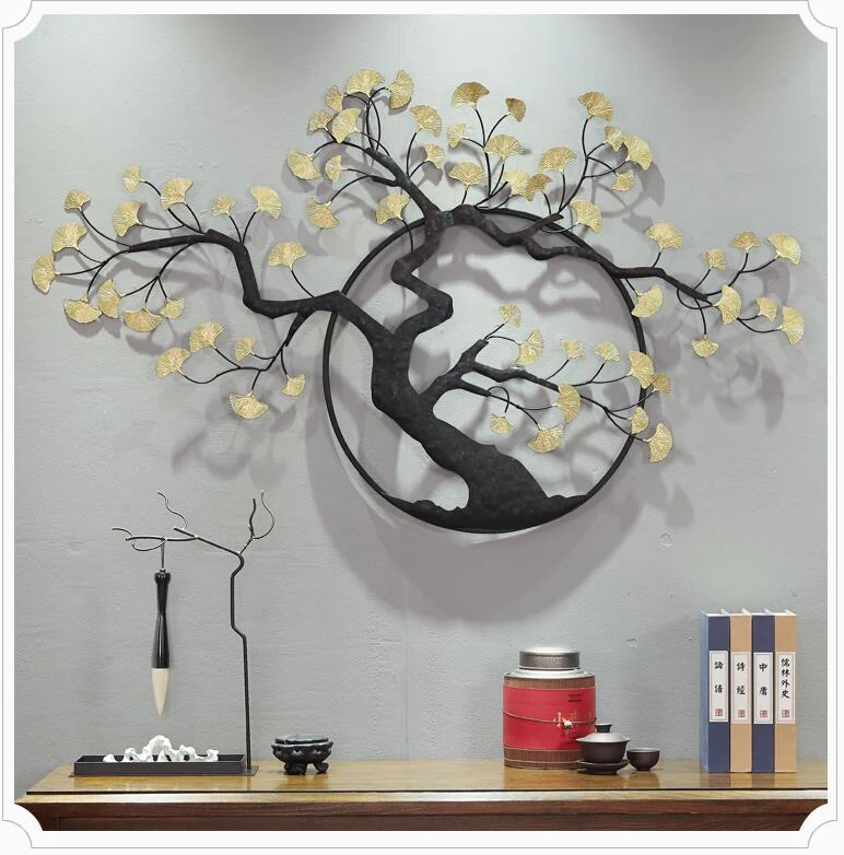 Decoration Murale En Pin Zen En Fer Forge Chinois Decoration Artisanale Pour La Maison Salon Canape Aliexpress