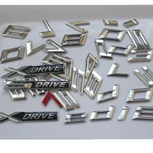 Chrome numer litery słowa buty samochodowe Trunk Badge emblemat emblematy odznaki dla BMW 1 2 3 4 5 6 7 8 seria 2017 + XDrive SDrive