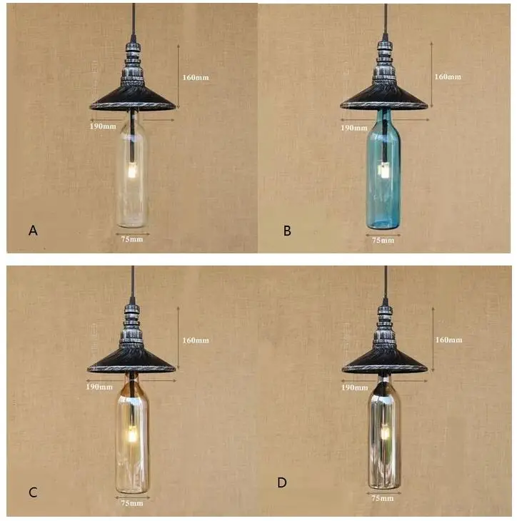 Американская бутылка для воды подвесные светильники кафе бар ресторан кухня персональный стеклянный промышленный коридор кулон lampsGY274 LU1021