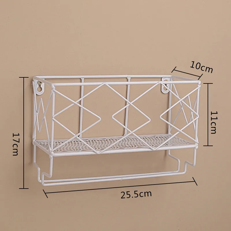 Baffect Wall Hanging Wine Storage Rack Iron Cup Storage Holder Double Layers Sundries Storage Organizer Wine Shelf Home Decor - Цвет: Diamond White