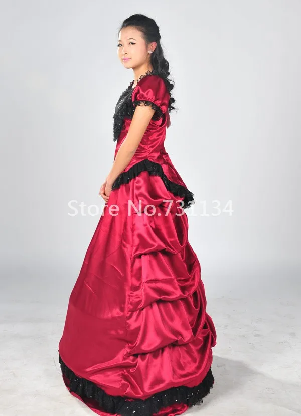 Модное красное двухсекционное средневековое викторианское женское платье с бантом Marie Antoinette бальное платье платья