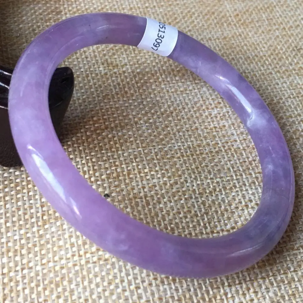 

61mm Certified (Grade A)100% Natural Lavender stoneite stone Bracelet Bangle 13097