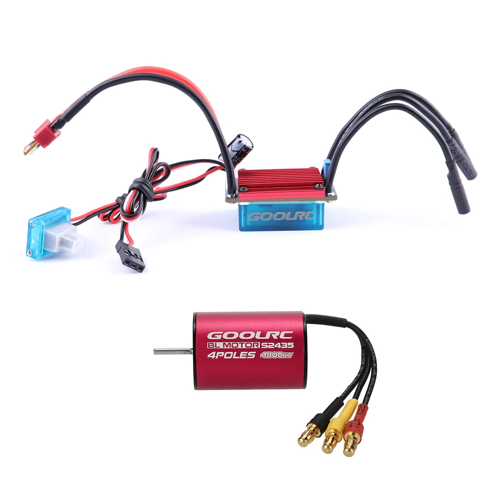 Бесщеточный бесщеточный двигатель GoolRC S2435 4800KV и ESC Набор для 1/16 1/18 RC автозапчасти