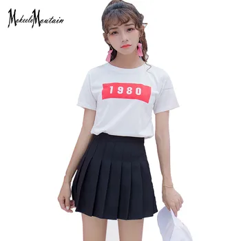 

2018 Harajuku Lolita Schoolgirl Skirt Pleated Korean Kawaii Pink/Blue/Black/ Streetwear Mini Candy Color Skirt Shorts Female
