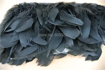 

10 yards Black Turkey feather trimming fringe feather fringe trim for DIY cloth accessories