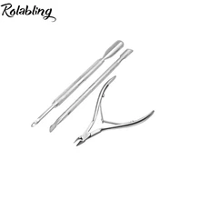 Новое поступление из нержавеющей стали набор инструментов для ногтей ложка удаление омертвевшей кожи средство для удаления кутикулы толкатель ножницы для ногтей кусачки для кутикулы Инструмент