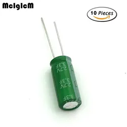 10pcs Super capacitor 2.7V 3.3F Fala capacitance winding type tachograph control electromechanical energy storage capacity 8*20 10pcs Super capacitor 2.7V 3.3F Fala capacitance winding type tachograph control electromechanical energy storage capacity 8*20