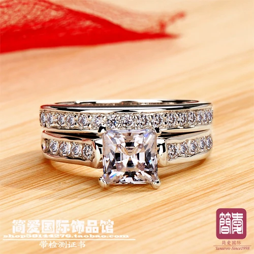 1,5 карат роскошный качественный NSCD синтетический камень Обручальное кольцо Набор для женщин, свадебный набор, набор обручальных колец
