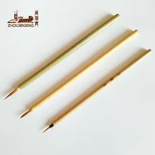 Купить онлайн 6 шт./компл. акварель Кисточки ласка волос aquarelle Краски кисть зеленый бамбука художника Кисти круглая голова крюк линия пера изобразить ручка