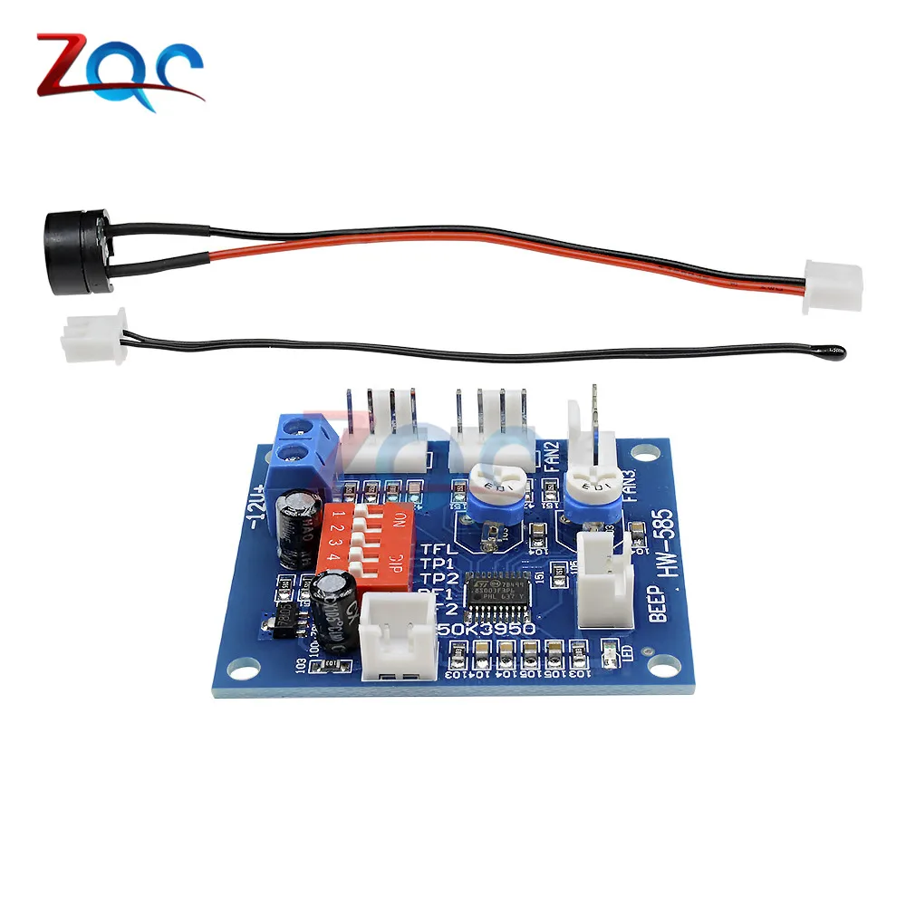 DC 12V 5A PWM PC Вентилятор, температурный регулятор скорости, модуль cpu, высокая температура, сигнал тревоги с гудением, зонд для Arduino, радиатор