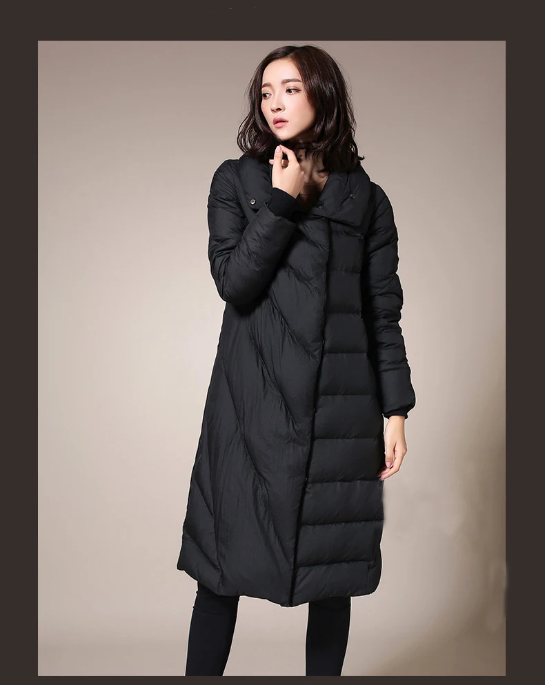 De Manteau Vêtements Sauvage Veste D'hiver Longue Taille Black Section Noir Nouvelle Mode Coton 2018 Femmes Grande Yq0ITT