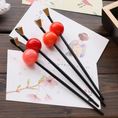 

Japanese Geisha Oiran Headwear Hairpin Kanzashi kimono Ball Hair Stick Accessory