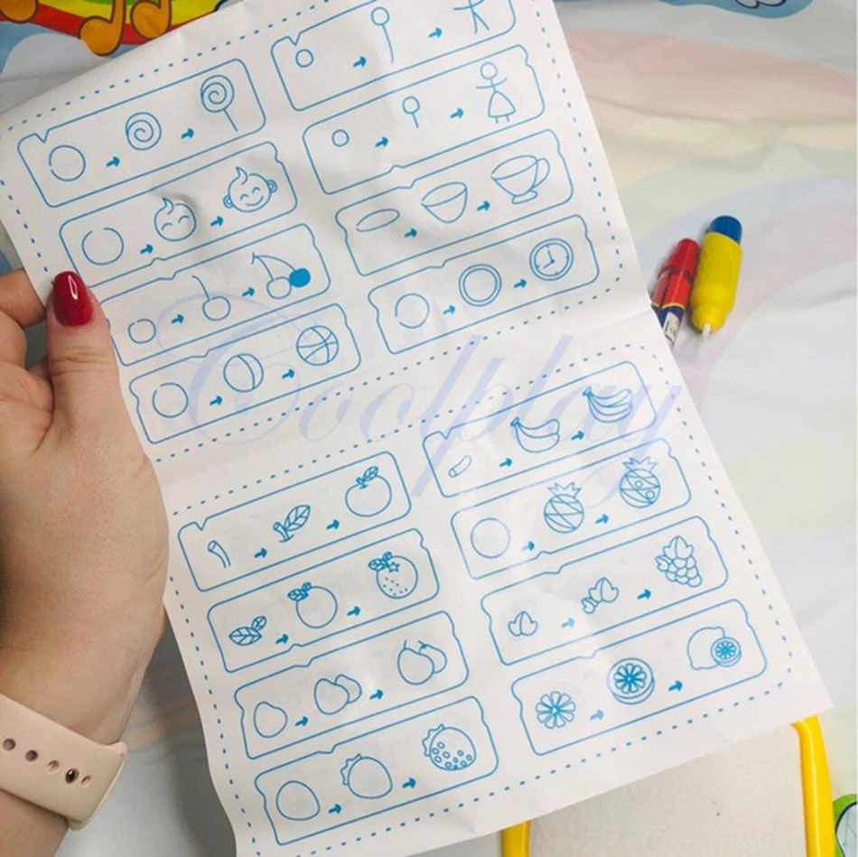 5 типов, большой размер, магический водный коврик для рисования с ручками и штампами, доска для рисования, холст для рисования, коврик для рисования, развивающие игрушки для детей