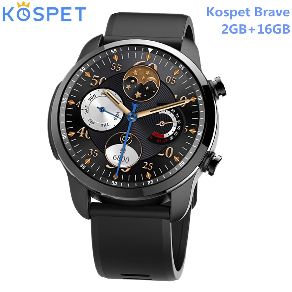 

Kospet Brave 4G Smartwatch Phone 1.3 Inch Android 6.0 MTK6737 1.2GHz Smart Watch 2GB RAM 16GB ROM IP68 Waterproof 620mAh