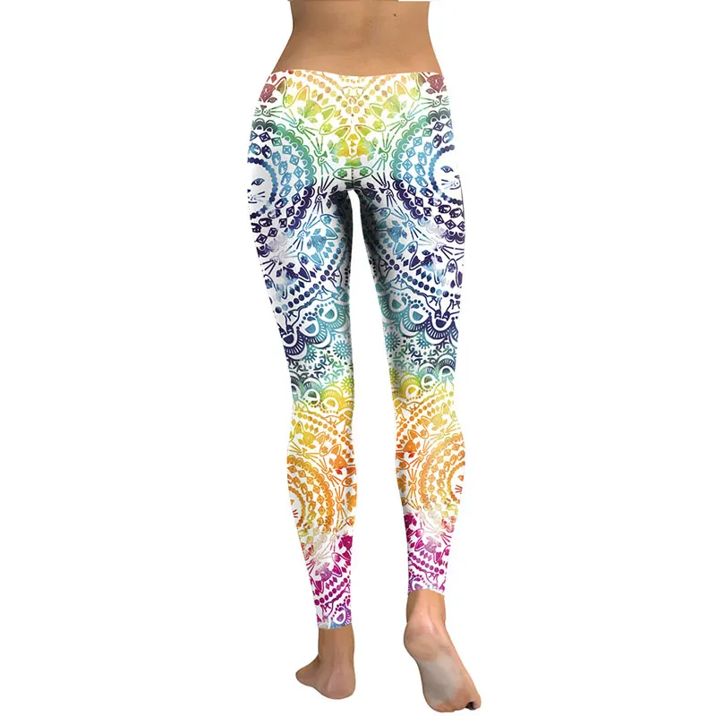 المرأة 3d مخدر ماندالا نمط الأزهار المطبوعة طماق فاسق صخرة لياقة مرونة leggins النساء تجريب زائد حجم السراويل رقيقة