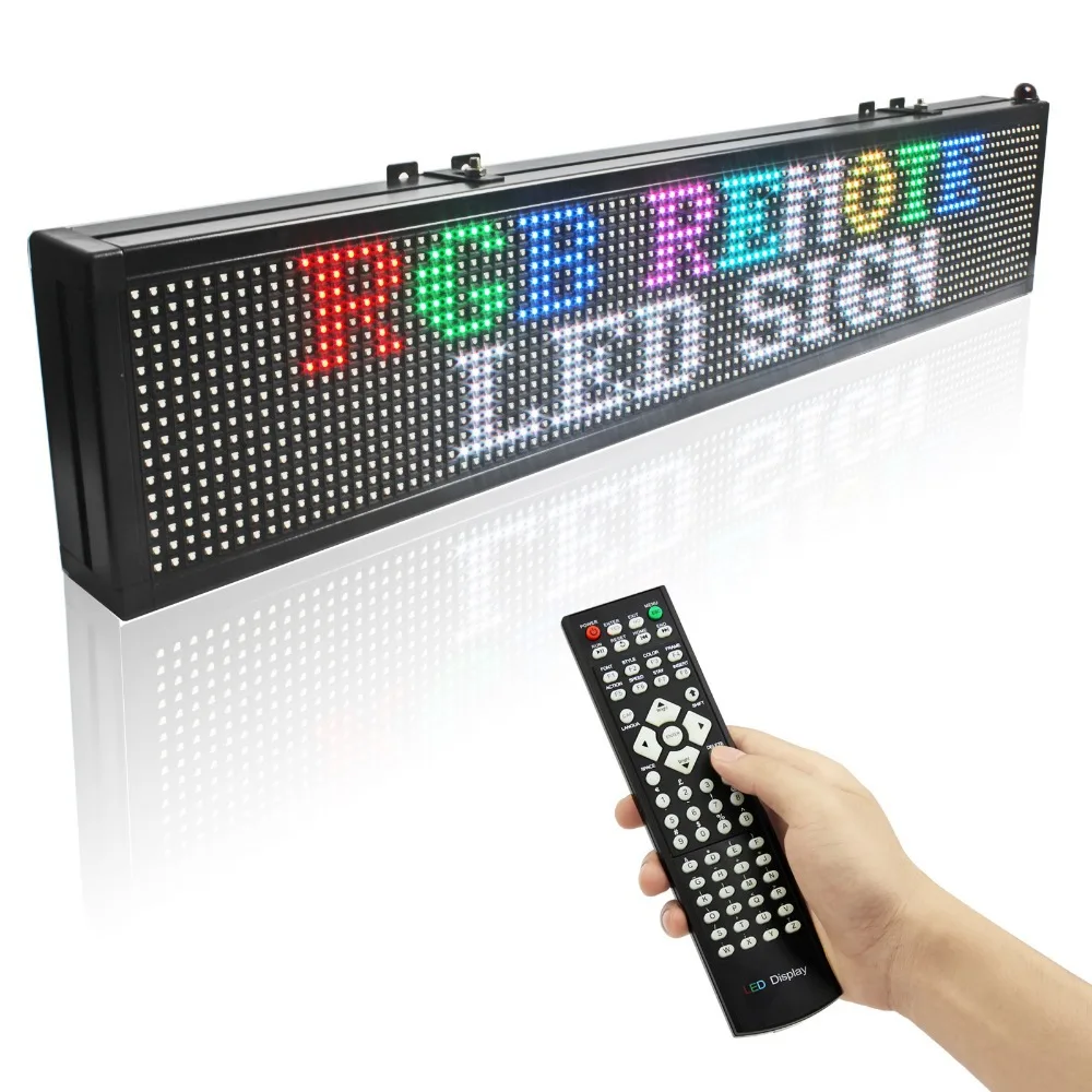 30X6 дюймов светодиодный полноцветный RGB SMD дисплей-витрина доска для сообщений, программируемый прокручивающийся дисплей Быстрая программа на пульте