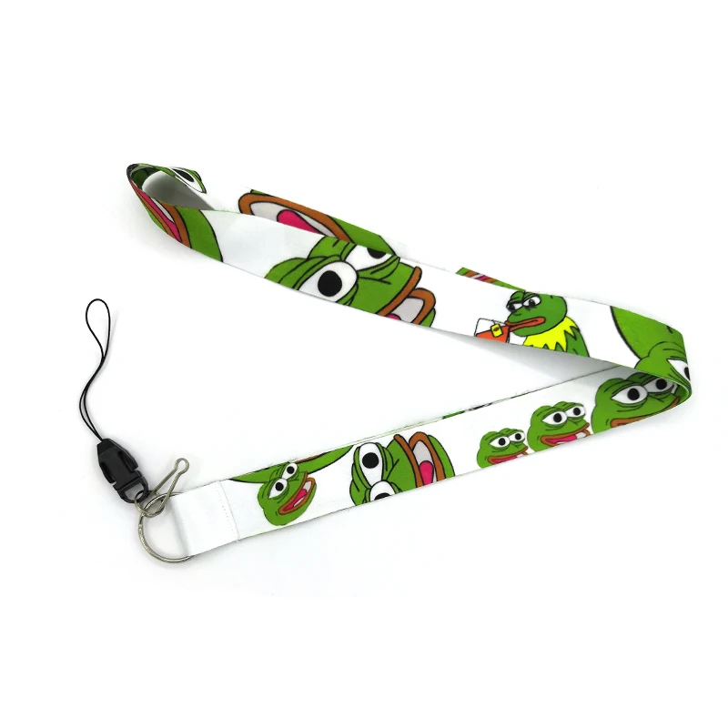 

Regooly RE10 kermit the frog sad frog neck Strap Lanyards ID badge card holder keychain Phone Strap Gift Ribbon webbing necklace