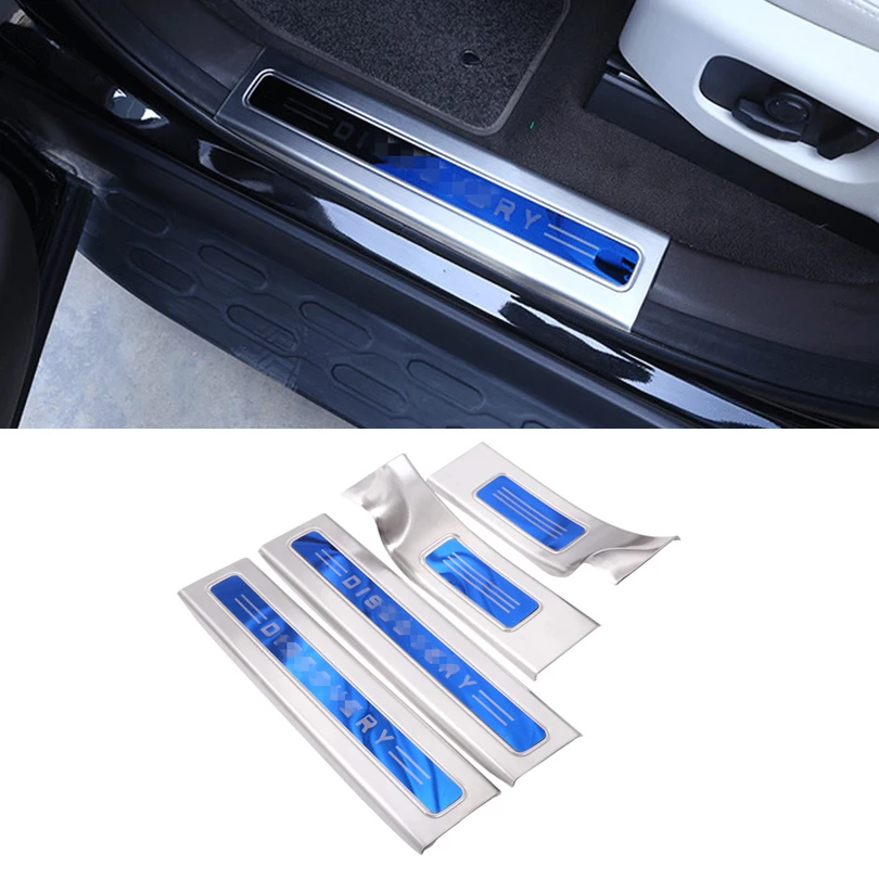 4Pcs/set Stainless Steel Car Interior Scuff Plate Door Sill Guards Thresholds Cover Trim