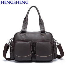 Модные натуральная кожа мужские сумки с из воловьей кожи, для мужчин, повседневные сумки через плечо из натуральной кожи мужские мессенджеры сумки