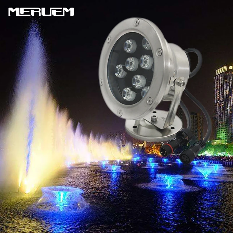 

4PIN Connector RGB LED Pool Light IP68 DC12V 6W 9W Stainless Steel LED Underwater Light Swimming Pool Led for Fountain