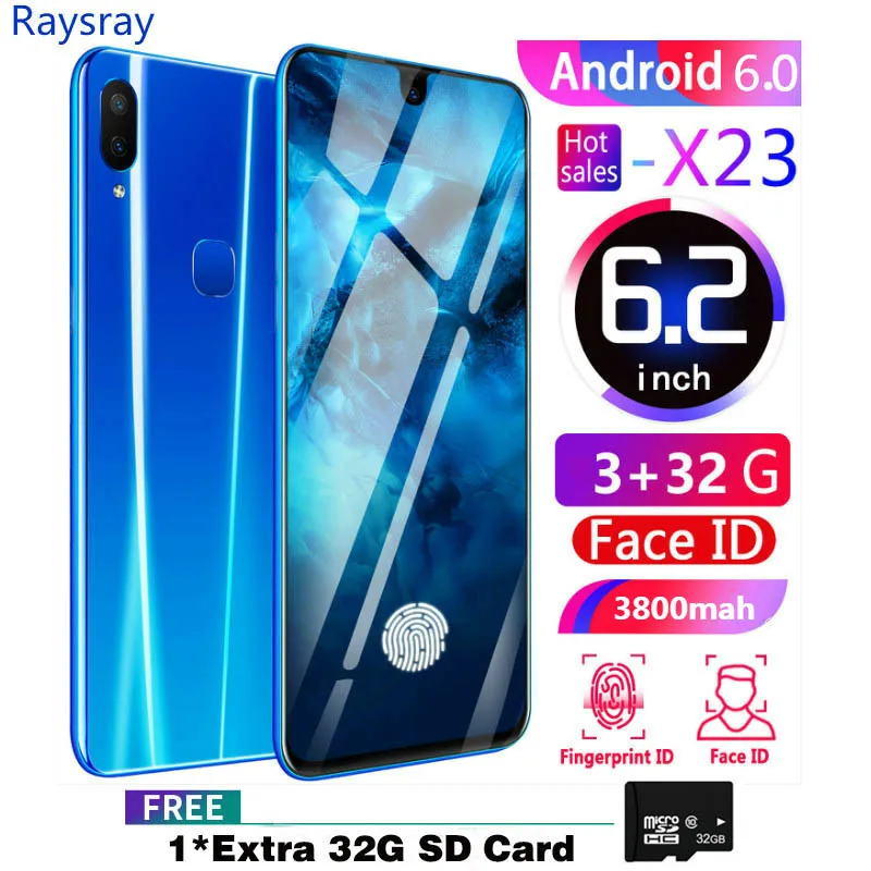 Raysray X23 3g LTE смартфон ram + 32 ГБ rom 3800 мАч мобильный телефон 8MP 2MP сотовый две sim-карты