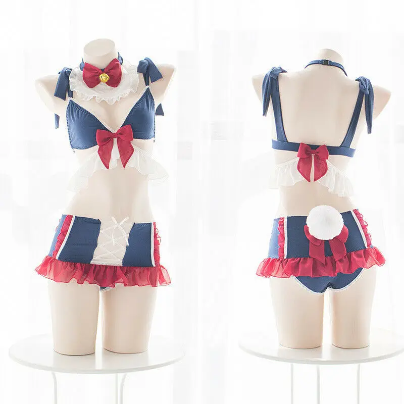 

Japanese Sweet Lolita Sexy Cute Sleepwear Kawaii Snow Hime Bell Underwear Girl Soft Tail Cute Scarf Set Cosplay Gothic Lolita