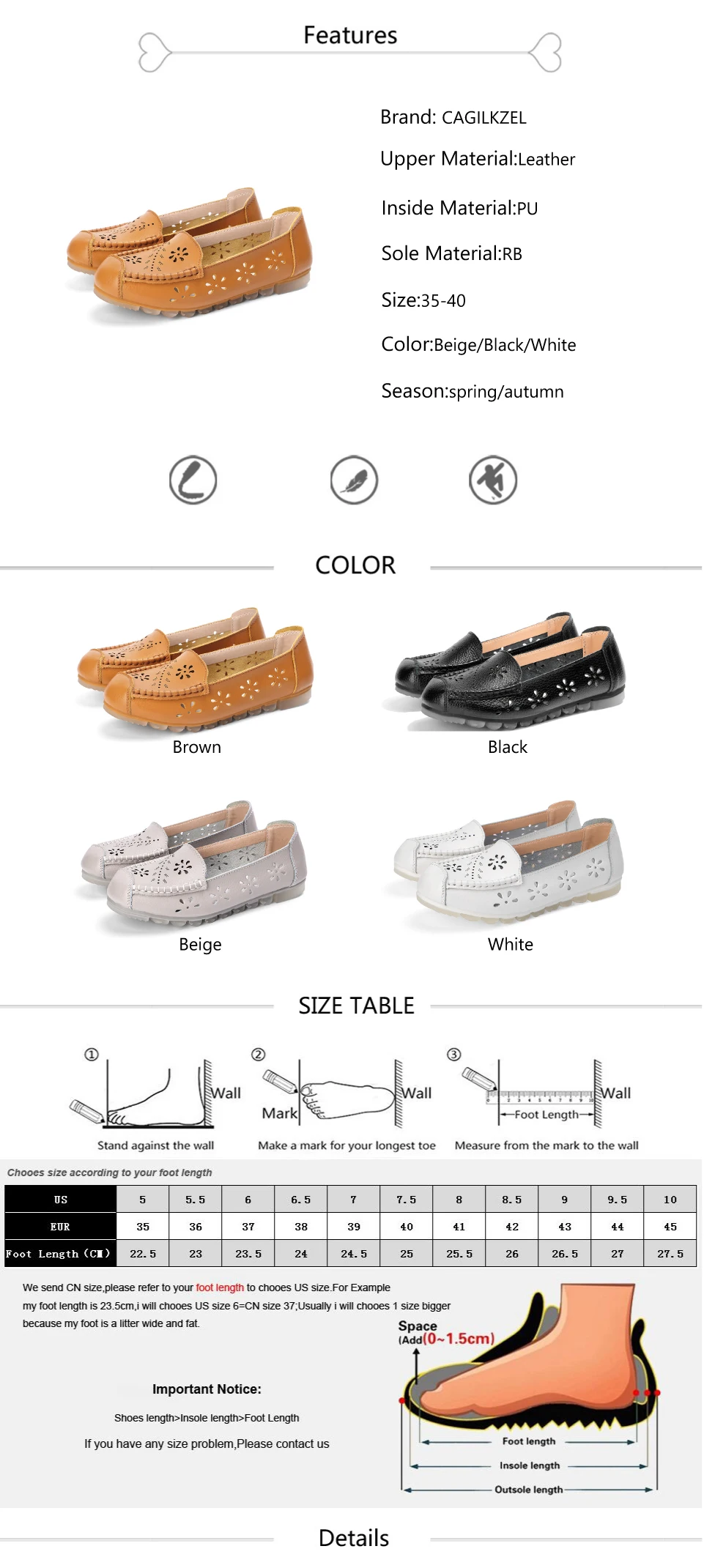CAGILKZEL 2019 New Women Ballet Shoes Flats Cut Out Leather Breathbale Moccains Casual Woman Boat Shoes Ladies Ballerina (1)