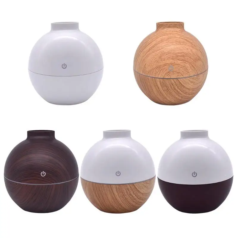 

130ml USB smart sensor touch wood grain humidifier 7 Color LED Night Light Mini Aromatherapy Humidifier