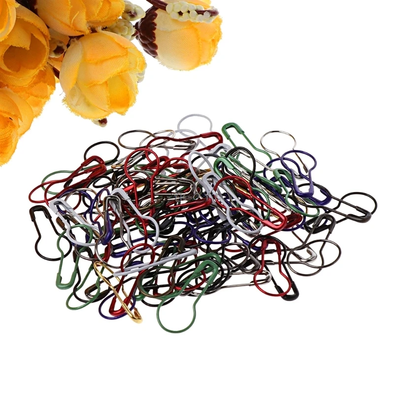 

Colorful 100pcs Mixed Colors Copper Knitting Crochet Locking Stitch Markers Latch Knitting Tools Needle Clip Crafts