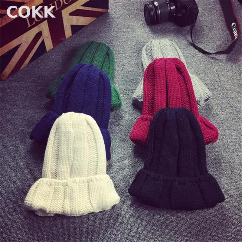 

COKK Winter Beanies Solid Color Hat Men Warm Soft Beanie Sports Ski Cap Bonnet Gorros Hats For Men Women Skullies And Beanies