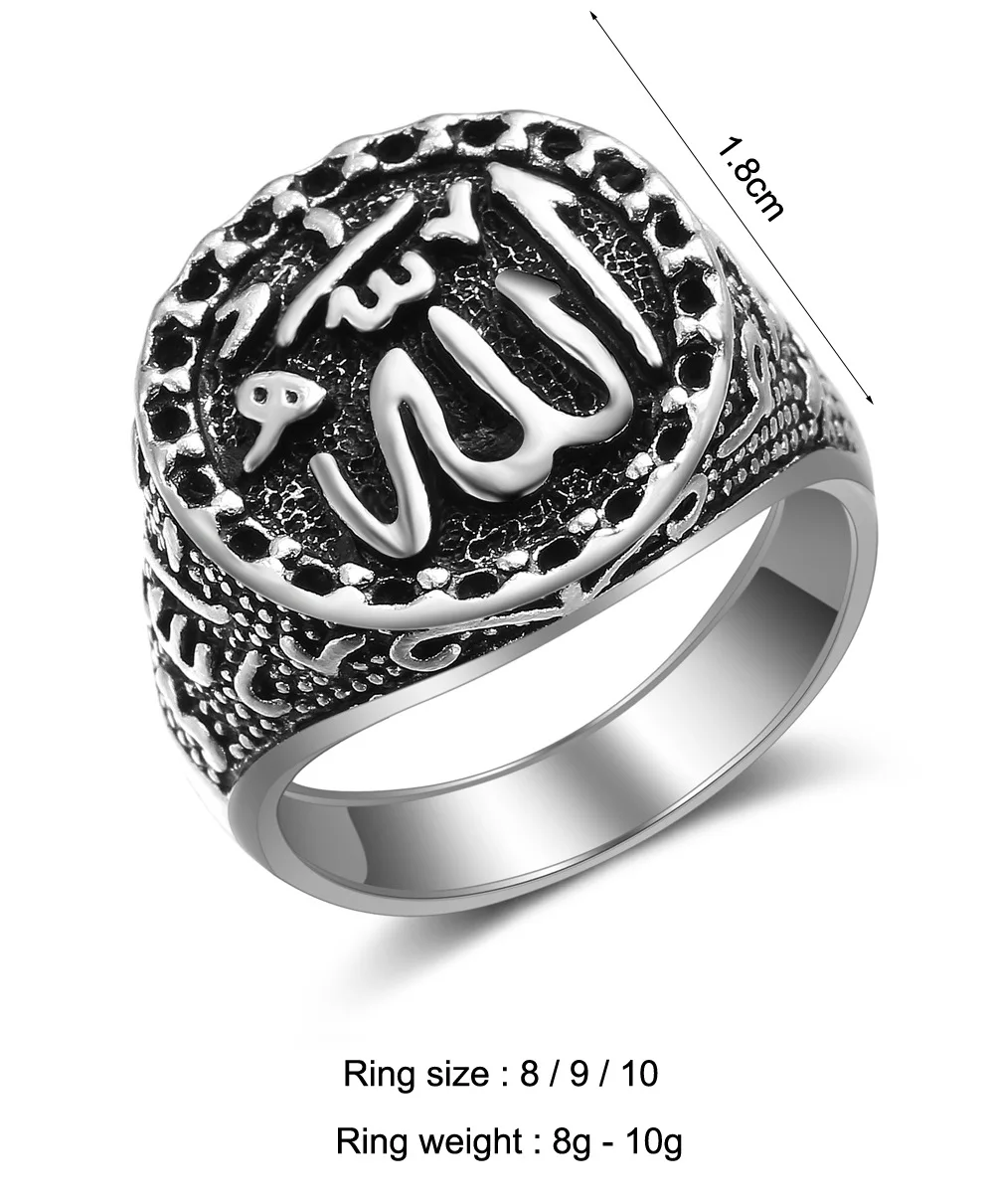 Золотой крест мусульманское мужское кольцо кольца Мохаммед арабские Этнические украшения для вечерние Рамадан помол