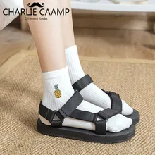 Женская новая Всесезонная одежда хлопок сплошной Цвет в Вертикальную Полоску с вышивкой ананаса простой Джокер серии Для женщин трендовые Повседневное носки E147