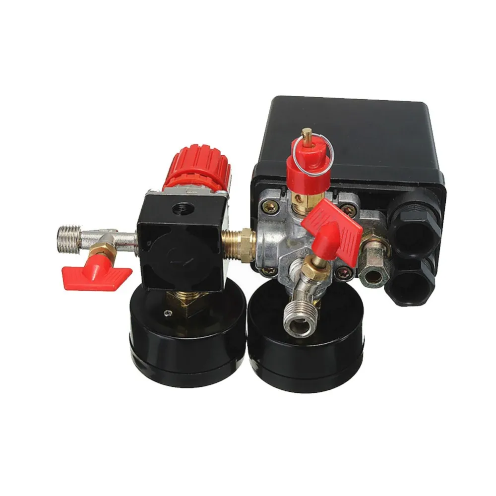 Válvula de Pressão Jinshengdaair Compressor Interruptor Manifold Alívio Regulador Calibres 120psi 7 Jinshengdaair compressor válvula de pressão interruptor manifold