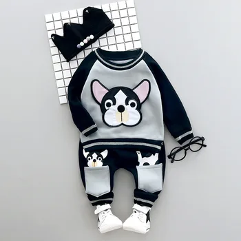 

winter baby boy girl clothes 2017 new thicker warm cartoon baby clothing set jackets+pant 2 pcs for 0-3 years baby clothing