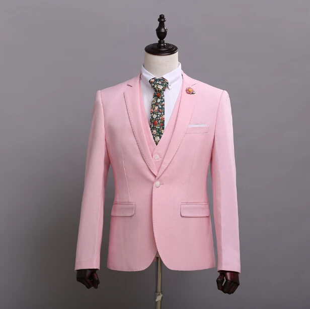 Latest Coat Pant Designs Hot Pink Formal Men Suit Skinny Blazer ...