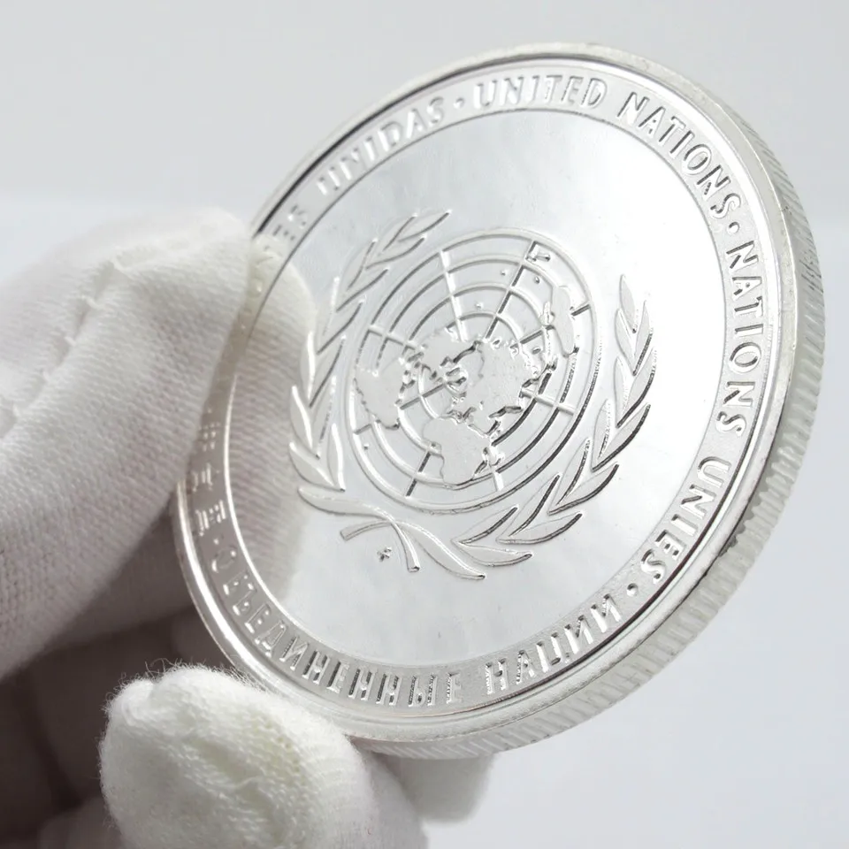 Монета искусство 1 шт. операции по подержанию мира и постоянных членов Организации Объединённых Наций медаль мира Серебряная монета коллекция подарок