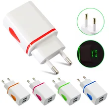 Световой usb-хаб быстрый USB Зарядное устройство для samsung Meizu Xiaomi huawei iphone Зарядное устройство ЕС переходник 5 v 2.1a планшет разъем питания