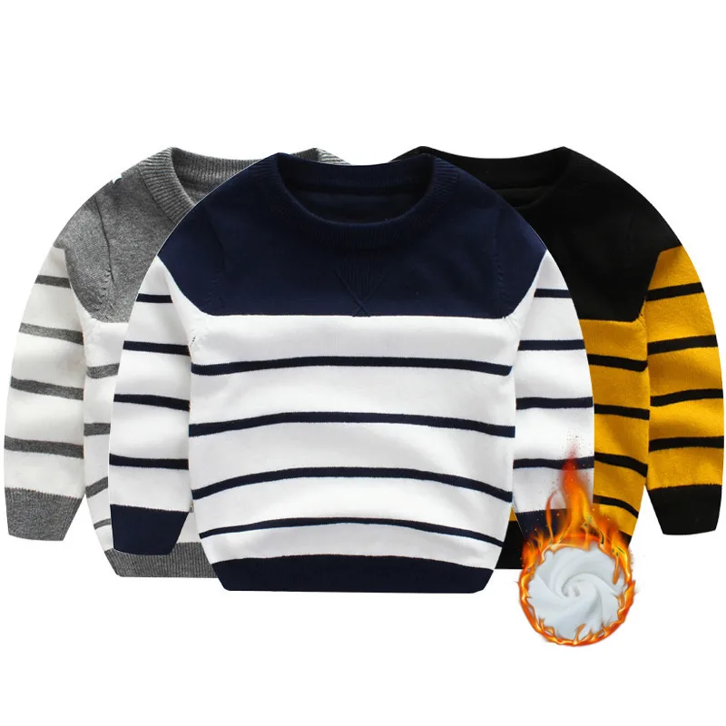 

Winter children boys sweaters 2018 new thickening plus fleece thermal sweater clothes kids casual outfit