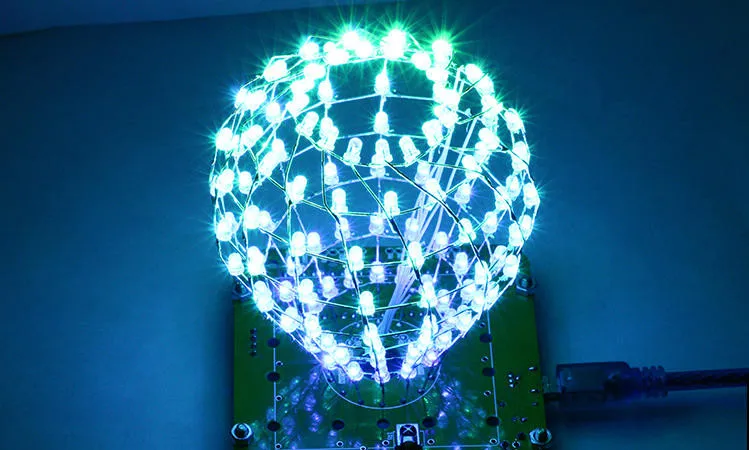 LEORY DIY Colored Ball Electronic Kit 3D LED Light Cube Kit 16x9 LED Music Spectrum DIY For DAC MP3 For DIY Welding Enthusiast
