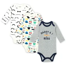 

3 pcs/lot 100% Cotton Toddler Boy Jumpsuit Newborn Clothes Long Sleeve Infant Winter Baby Bodysuit Set Kids Clothes