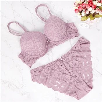 lace bra and panty sets 2019 bra set push up sujetador lace bra brief sets plus size women underwear sexy lingerie set lace bra panty set Bra & Brief Sets