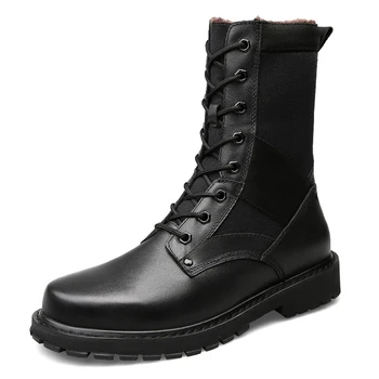 

Handsome Mens Martin Boots Hiking Shoes Genuine Leather Motorcycle Boots Tactics Combat Boots Outdoor Sport Waterproof Sneaker