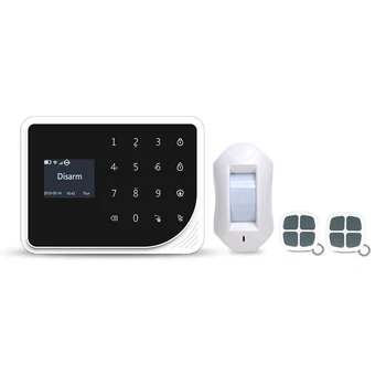 

433mhz WIFI GSM alarm system Multilingual burglar alarm Wireless Home Security APP Remote Door alarm with curtain PIR detector