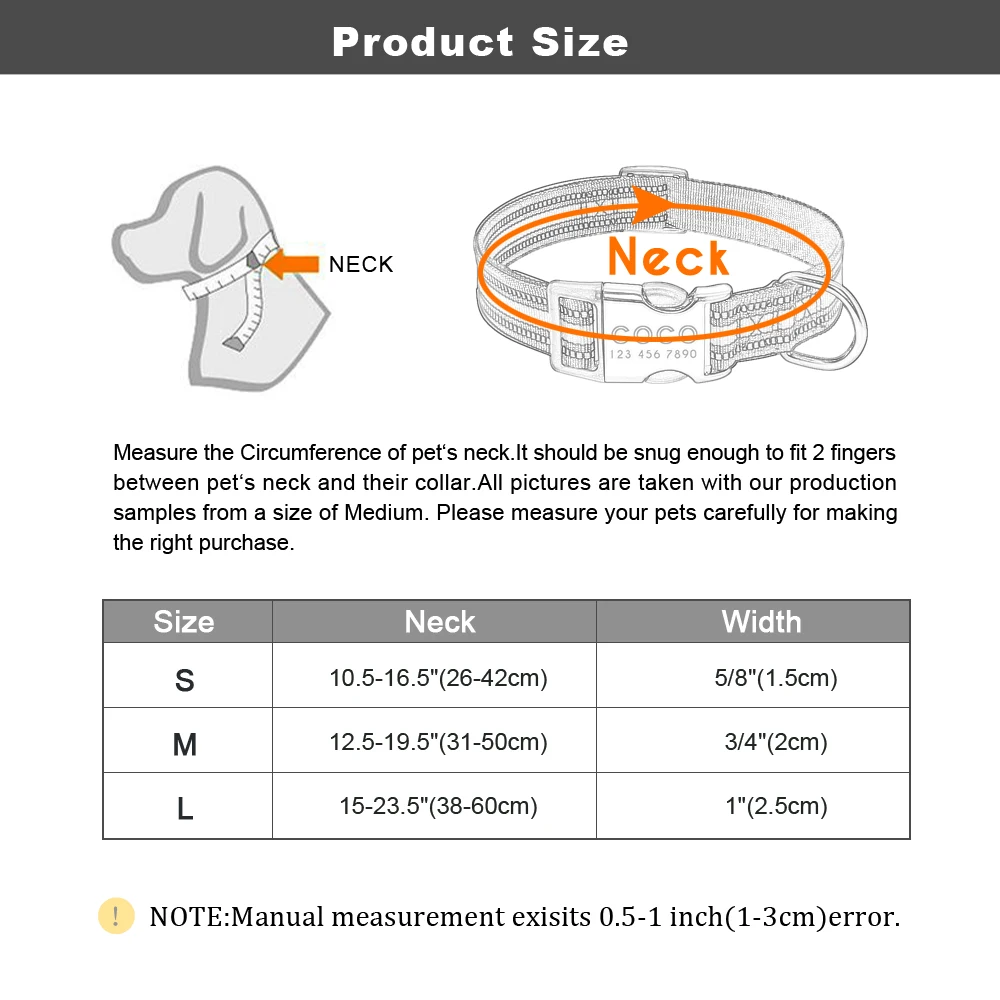 Нейлоновый ошейник для собак, персонализированный ошейник для питомцев, выгравированный идентификационный ярлык, Светоотражающий ошейник для маленьких, средних и больших собак, Питбуль, мопс