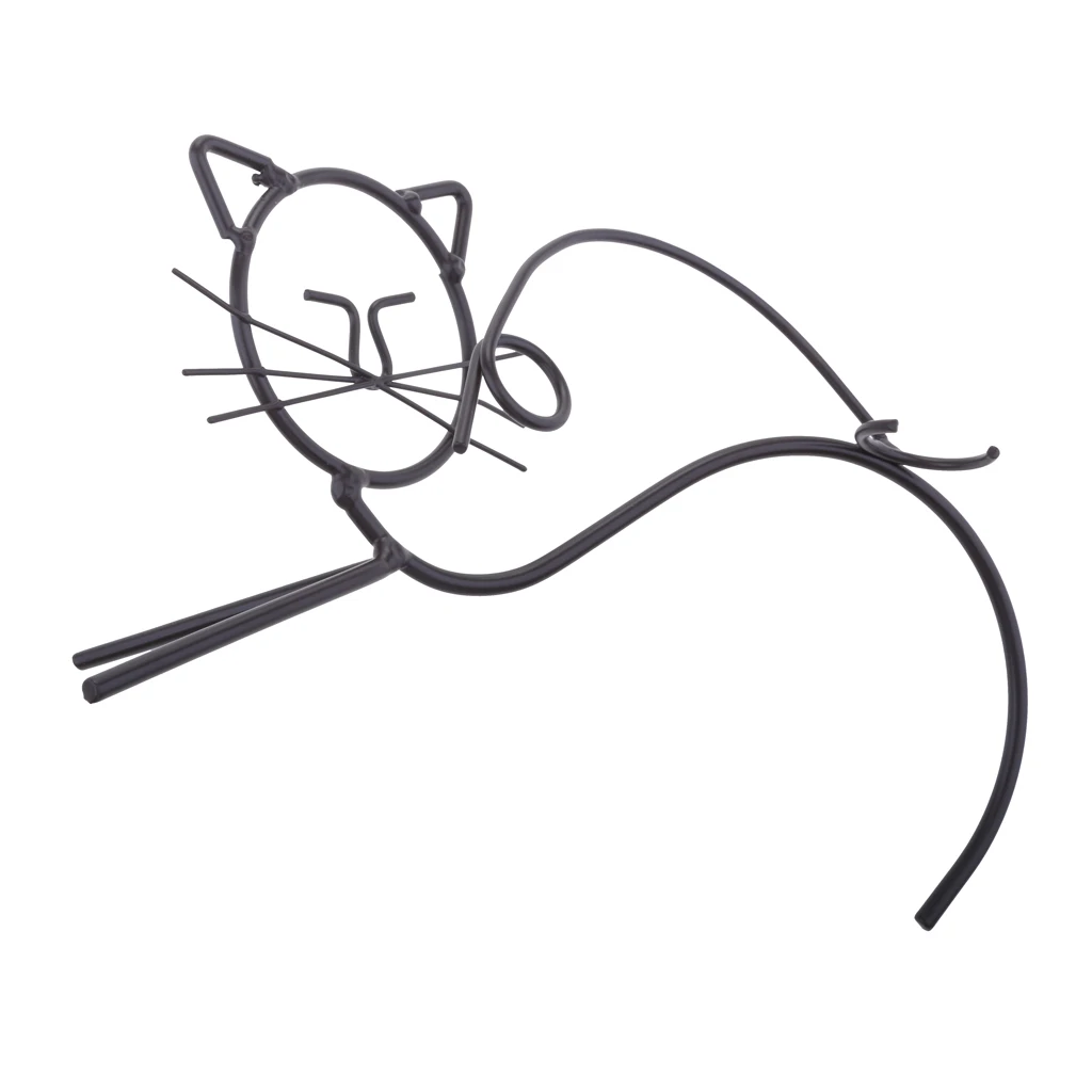 Glass Vase Cat Shape Hydroponic Container Terrarium With Metal Stand Flower Pots for home office house Decoration