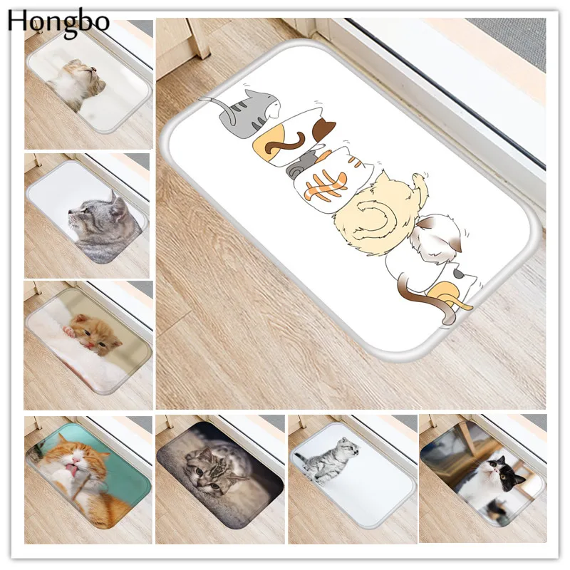 Hongbo Kawaii Добро пожаловать коврики животные Кот Печать Ванная комната Кухня